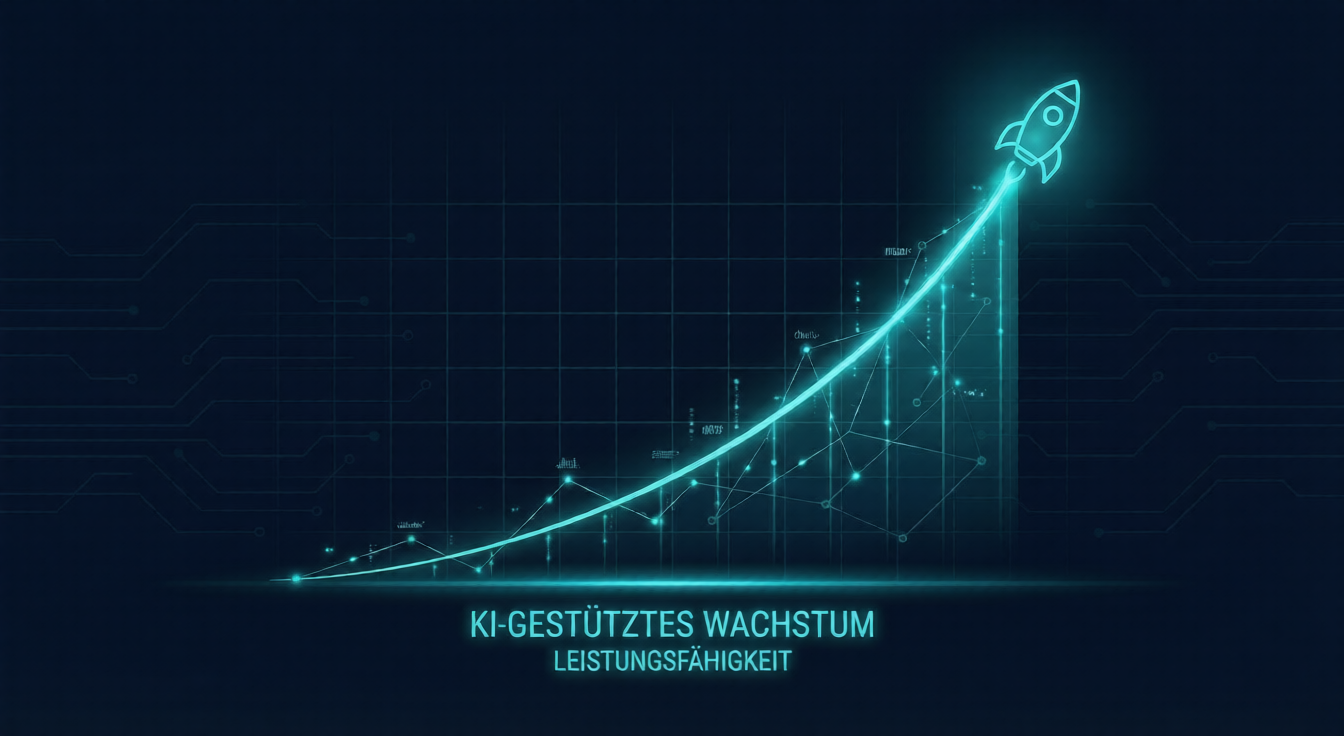 Exponentielles Wachstumskurve durch KI-Automatisierung